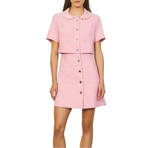 Sandro Dresses & Skirts - Sandro Pink Tweed Dress